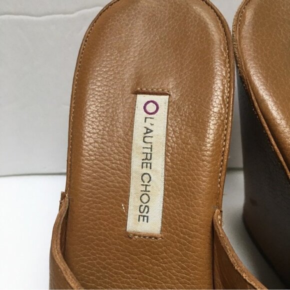 L' Autre Chose Leather Wedge Platform Sandals - Picture 7 of 9